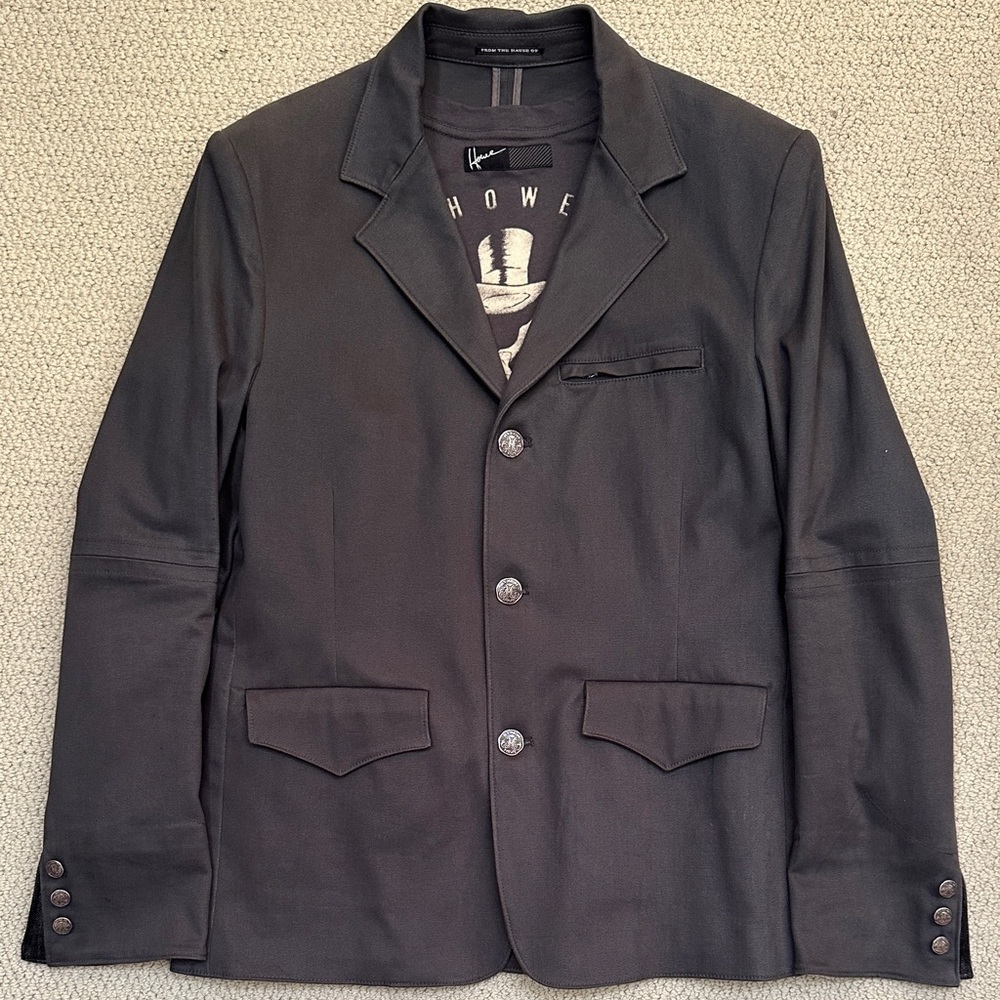 Howe casual sport coat blazer 3button dark grey size 42 men’s